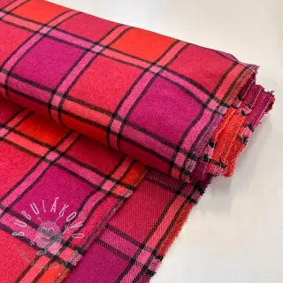 Látka na kostým BRUSHED Check cerise