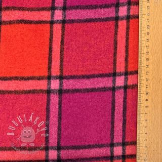 Látka na kostým BRUSHED Check cerise
