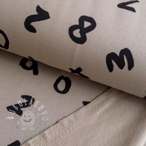 Teplákovina počesaná JOGGING Numbers taupe