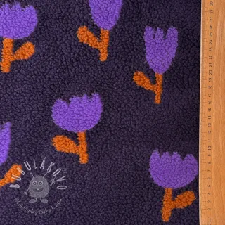 Kabátovina TEDDY JACQUARD Tulips navy