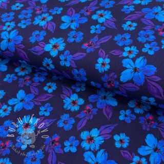 Úplet Hannah flowers blue digital print