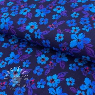 Úplet Hannah flowers blue digital print