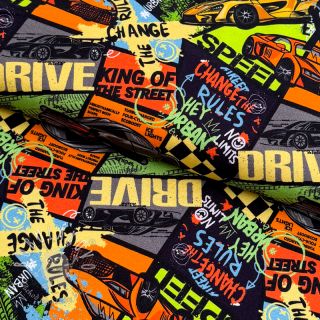 Úplet Fast cars multi digital print