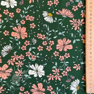 Úplet Flowers dark green