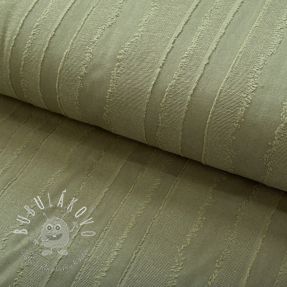 Bavlnená látka JACQUARD Stripes army green
