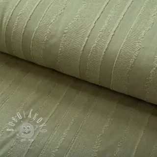 Bavlnená látka JACQUARD Stripes army green
