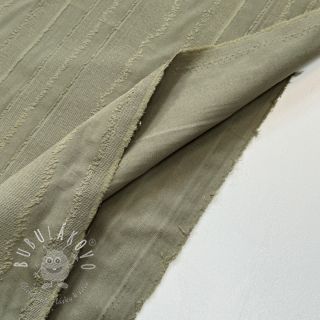 Bavlnená látka JACQUARD Stripes army green