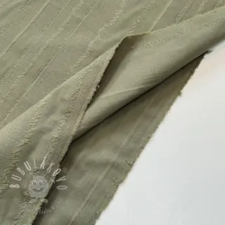 Bavlnená látka JACQUARD Stripes army green