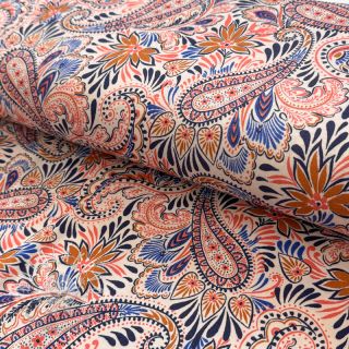 Úplet VISCOSE Paisley orange digital print