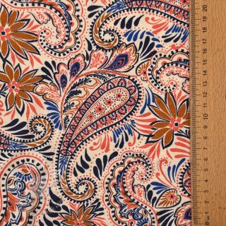 Úplet VISCOSE Paisley orange digital print