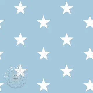 Bavlnená látka Stars light blue