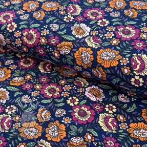 Úplet Flowers tossed navy