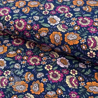 Úplet Flowers tossed navy