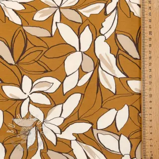 Teplákovina Big flowers ochre digital print