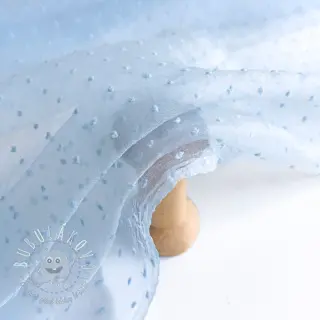 Tyl na TUTU DOTS light blue