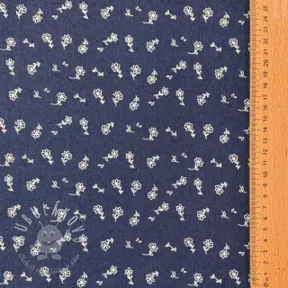 JEANS STRETCH Small retro flowers dark jeans