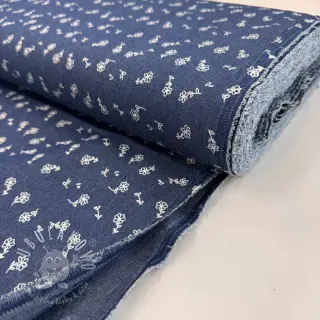 JEANS STRETCH Small retro flowers dark jeans