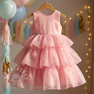 Tyl na TUTU DOTS pink