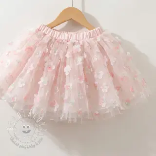 Tyl na TUTU RETRO Flowers lavender