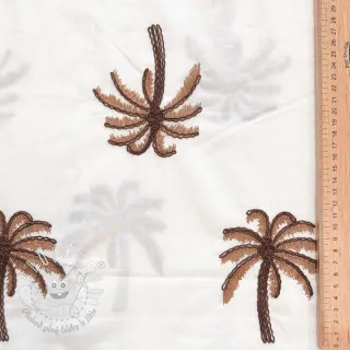 Bavlnená látka VOILE EMBROIDERY Palm brown