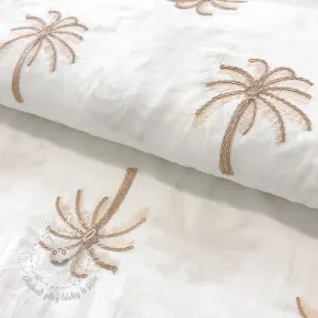 Bavlnená látka VOILE EMBROIDERY Palm cream