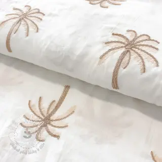 Bavlnená látka VOILE EMBROIDERY Palm cream