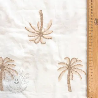 Bavlnená látka VOILE EMBROIDERY Palm cream
