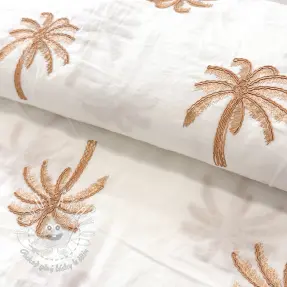 Bavlnená látka VOILE EMBROIDERY Palm naturals