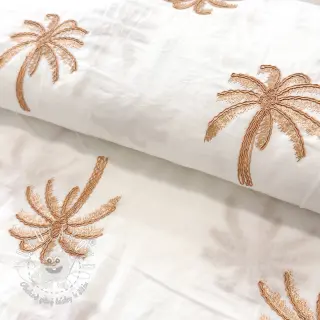 Bavlnená látka VOILE EMBROIDERY Palm naturals