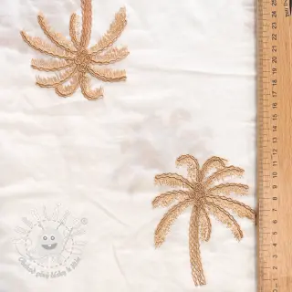 Bavlnená látka VOILE EMBROIDERY Palm naturals