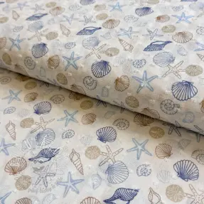Bavlnená látka DOBBY Shells digital print