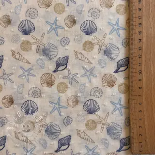 Bavlnená látka DOBBY Shells digital print
