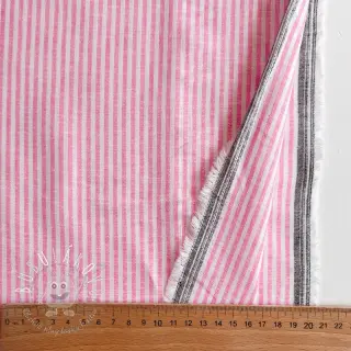 Ľan s bavlnou Stripe fuchsia