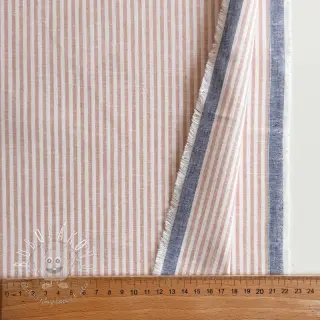 Ľan s bavlnou Stripe rose