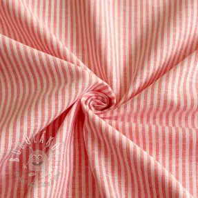 Ľan s bavlnou Stripe salmon