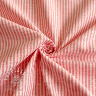 Ľan s bavlnou Stripe salmon