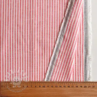 Ľan s bavlnou Stripe salmon