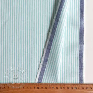 Ľan s bavlnou Stripe mint