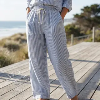Ľan s bavlnou Stripe jeans