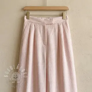 Ľan s bavlnou Stripe rose