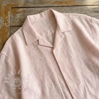 Ľan s bavlnou Stripe rose