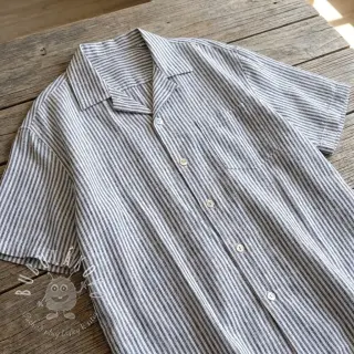 Ľan s bavlnou Stripe navy