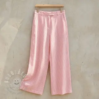 Ľan s bavlnou Stripe salmon