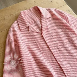 Ľan s bavlnou Stripe red