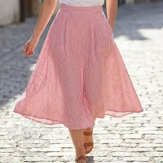 Ľan s bavlnou Stripe red