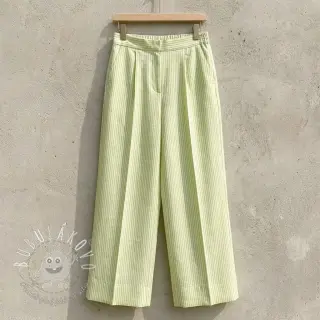 Ľan s bavlnou Stripe lime