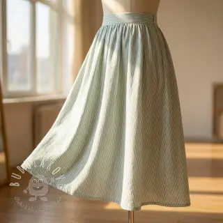 Ľan s bavlnou Stripe pastel green