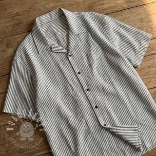 Ľan s bavlnou Stripe black