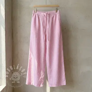 Ľan s bavlnou Stripe fuchsia