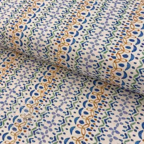 Dekoračná látka Linenlook Blue pattern digital print